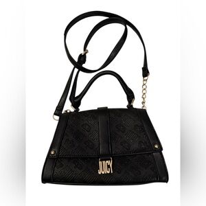 Juicy Couture Black and Gold Embossed purse Y2K